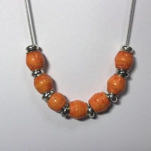 Necklace with handmade beads